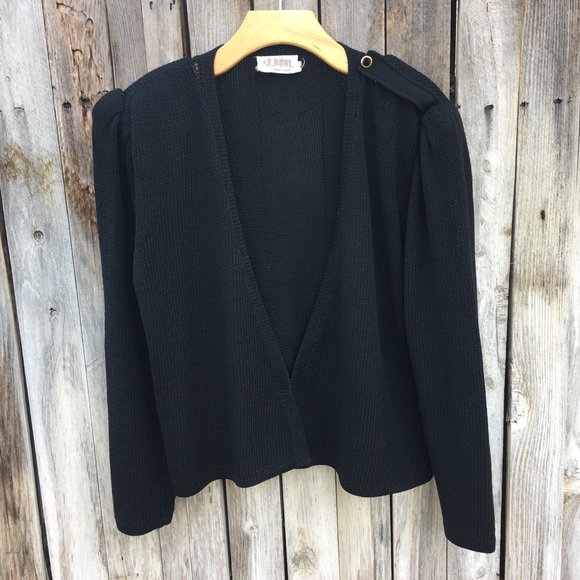 Vintage St. John Santana Knit Open Cardigan Black - Picture 10 of 10
